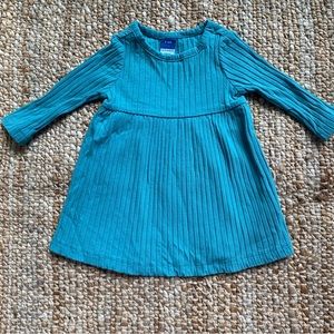 Old Navy Teal Ribbed Long Sleeve Dress - 0-3 Months